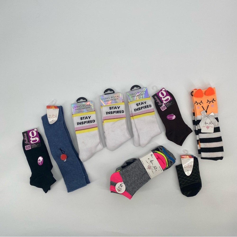 NEW! Fun Bundle of 11 Pairs of Athletic, Dress, Fun and Crazy Socks